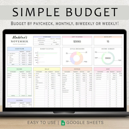 Google Sheet Monthly Budget Tracker
